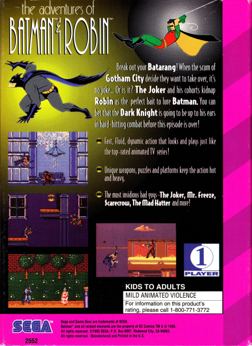 The Adventures of Batman & Robin — Box back