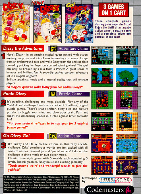 The Excellent Dizzy Collection — Box back