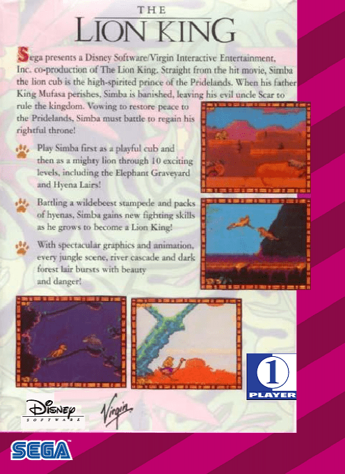 The Lion King — Box back