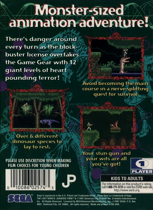 The Lost World : Jurassic Park — Box back