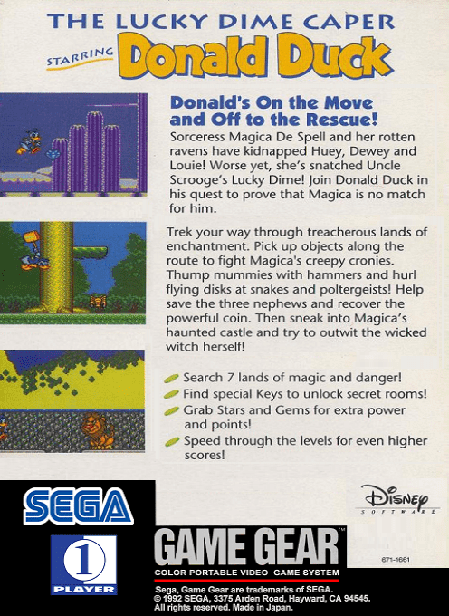 The Lucky Dime Caper starring Donald Duck — Box back