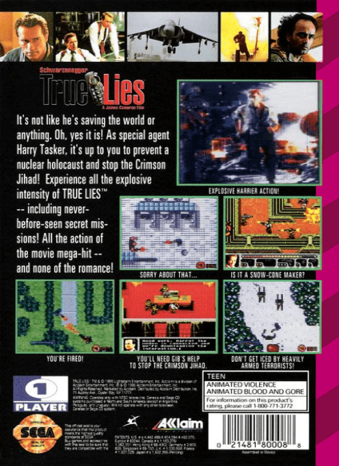True Lies — Box back