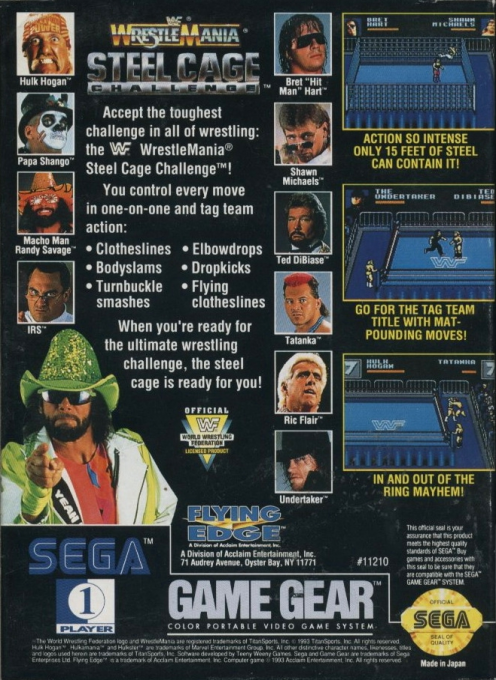 WWF Wrestlemania Steel Cage Challenge — Box back