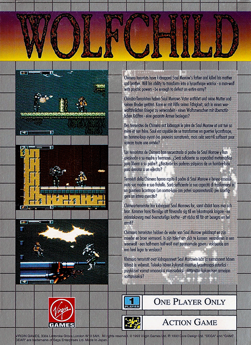 Wolfchild — Box back