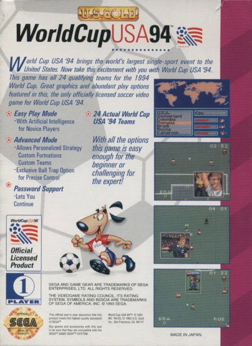 World Cup USA 94 — Box back