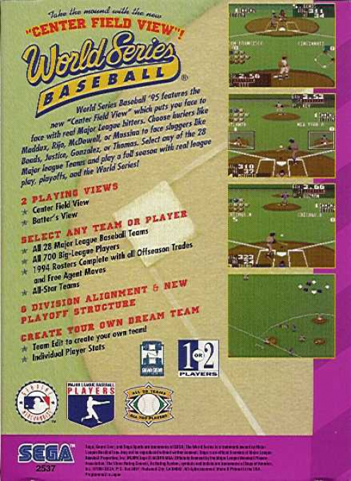 World Series Baseball '95 — Box back