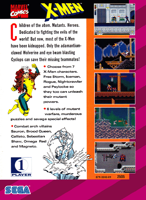 X-Men — Box back