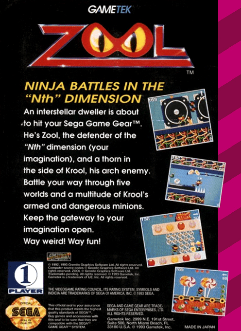 Zool : Ninja of the “Nth” Dimension — Box back