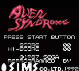 Alien Syndrome — Title screen