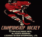 Championship Hockey — Title screen