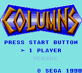 Columns — Title screen