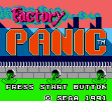 Factory Panic — Title screen