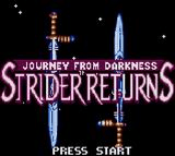 Journey from Darkness : Strider Returns — Title screen
