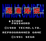 Ninja Gaiden — Title screen
