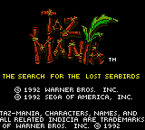 Taz-mania — Title screen