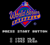 World Series Baseball — Title screen