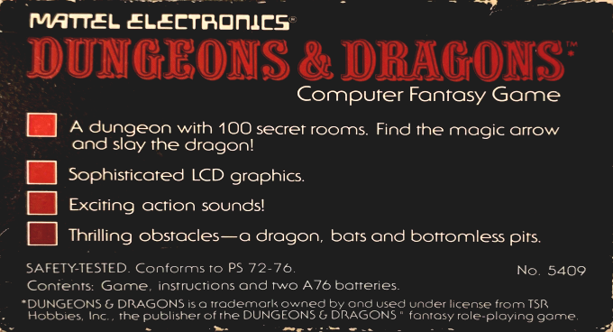 Dungeons & Dragons Computer Fantasy Game — Box back