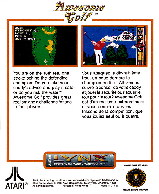 Awesome Golf — Box back