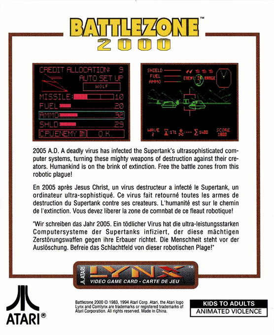 Battlezone 2000 — Box back
