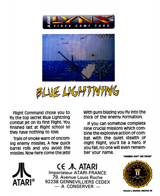 Blue Lightning — Box back