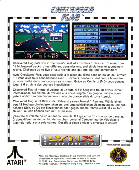 Checkered Flag — Box back