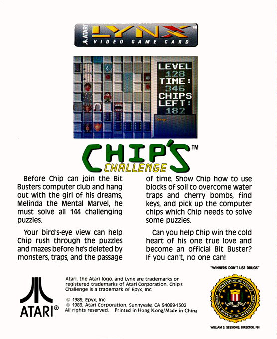 Chip's Challenge — Box back