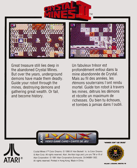 Crystal Mines II — Box back