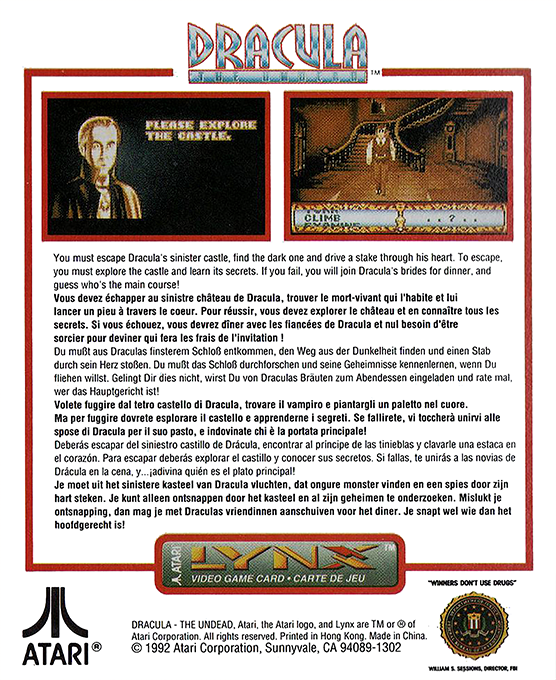 Dracula The Undead — Box back