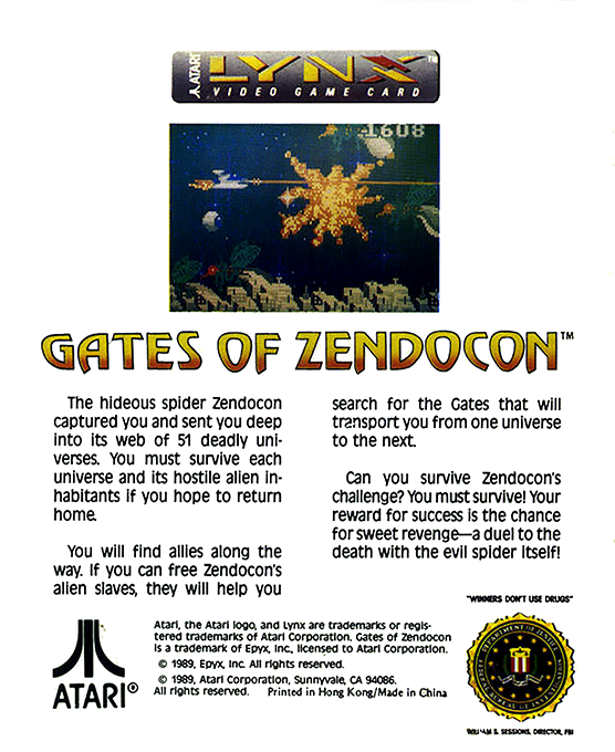 Gates Of Zendocon — Box back
