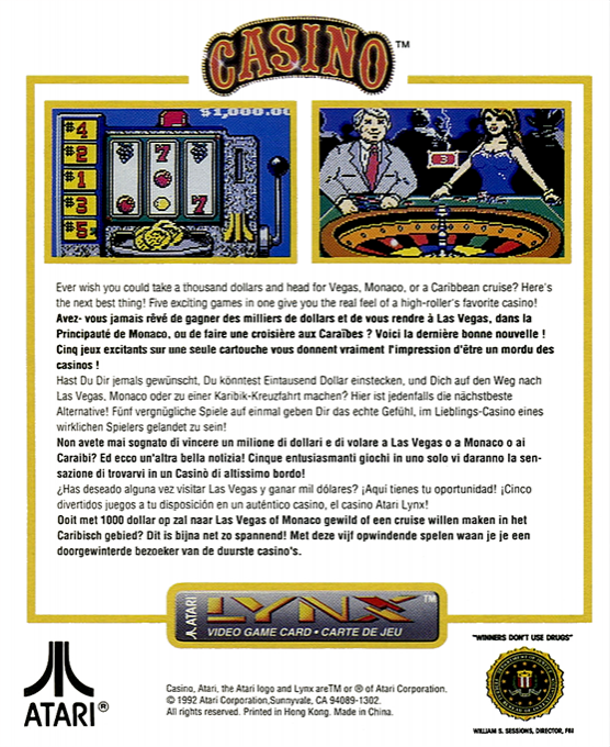 Lynx Casino — Box back
