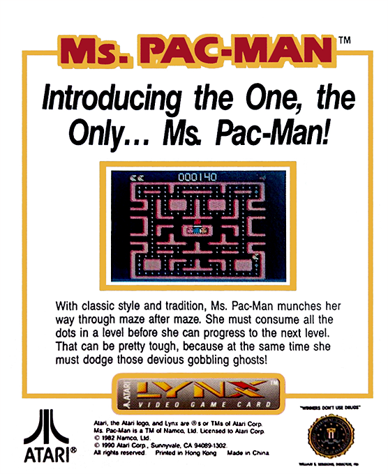 Ms. Pac-man — Box back
