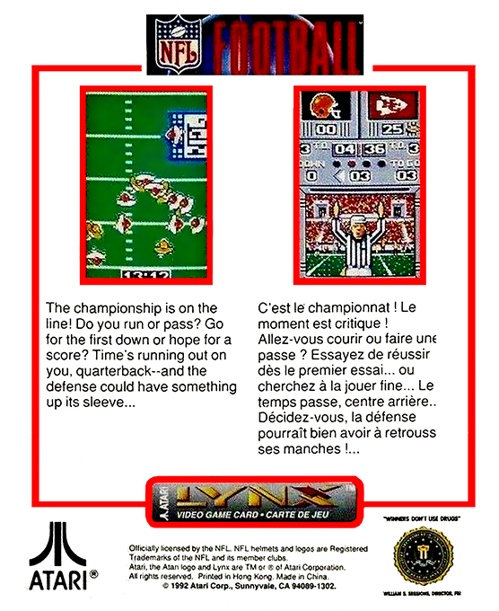Nfl Football — Box back