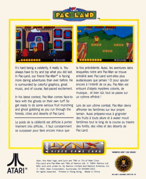 Pac-Land — Box back