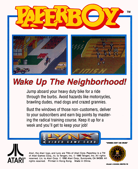 Paperboy — Box back