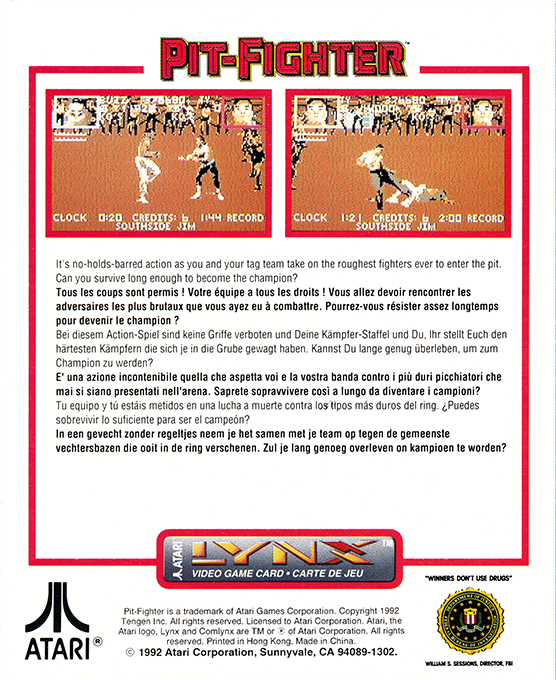 Pit-fighter — Box back