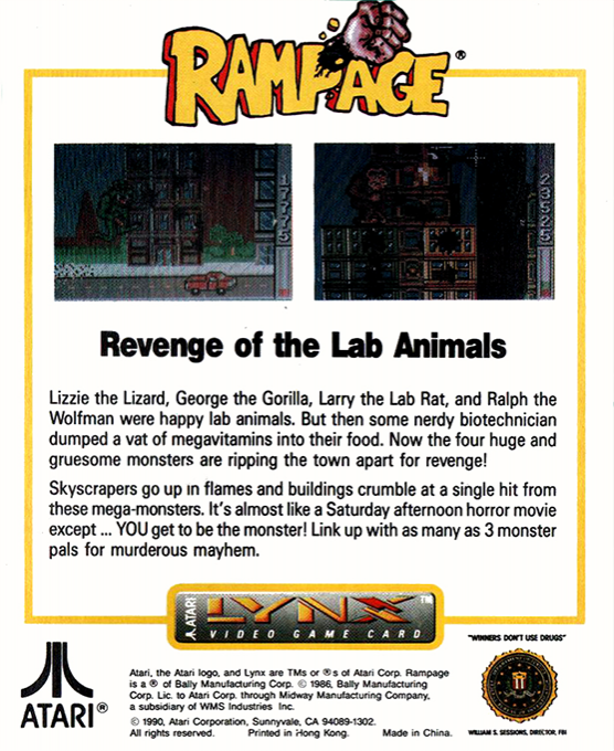 Rampage — Box back