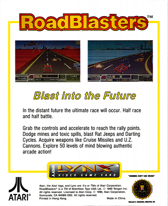 Roadblasters — Box back