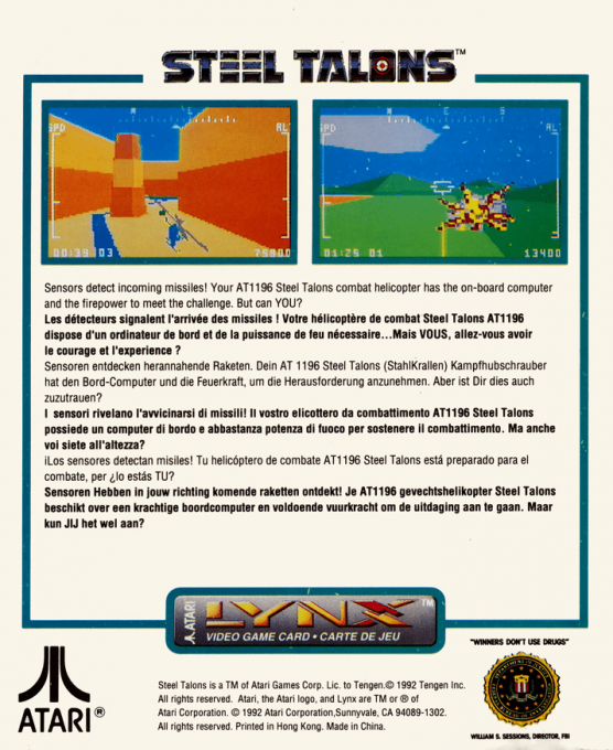 Steel Talons — Box back