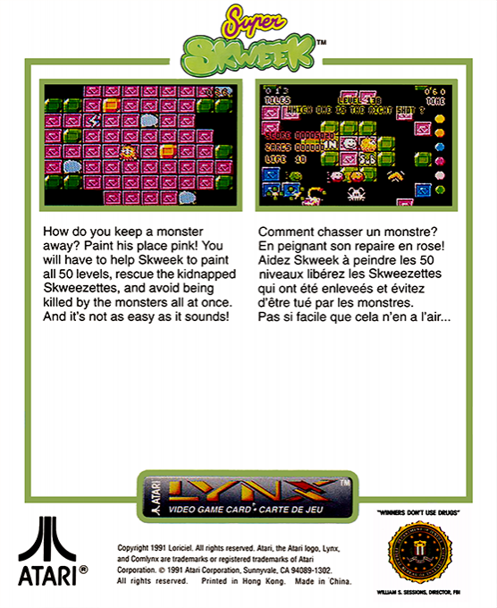 Super Skweek — Box back
