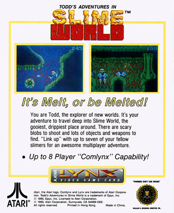 Todd's Adventures In Slime World — Box back