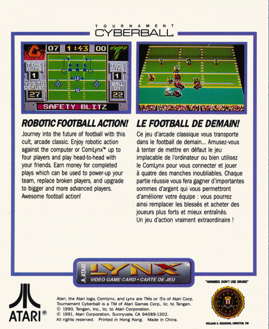 Tournament Cyberball 2072 — Box back