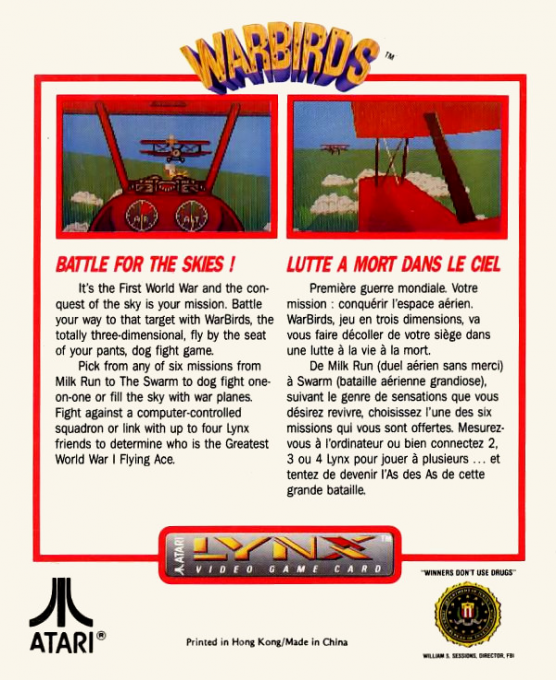 Warbirds — Box back