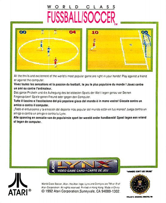 World Class Fussball/Soccer — Box back