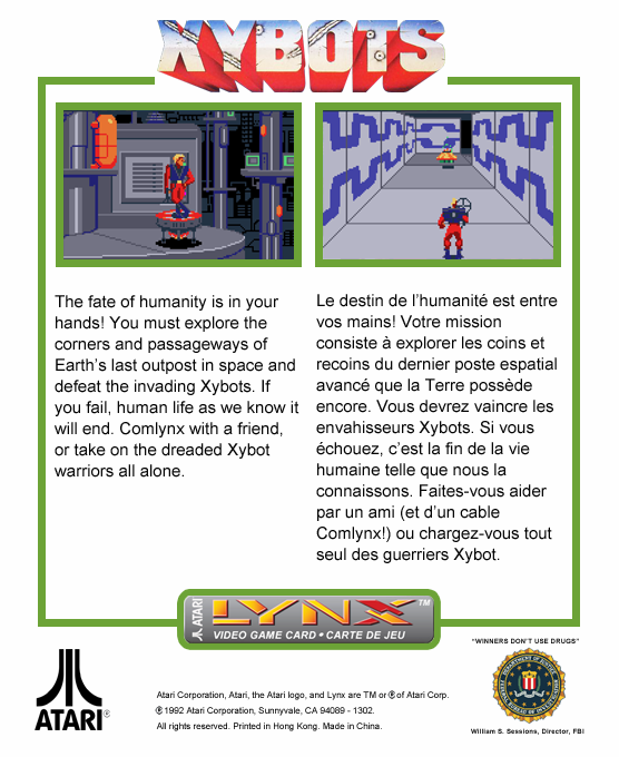 Xybots — Box back