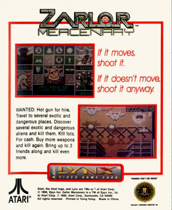 Zarlor Mercenary — Box back