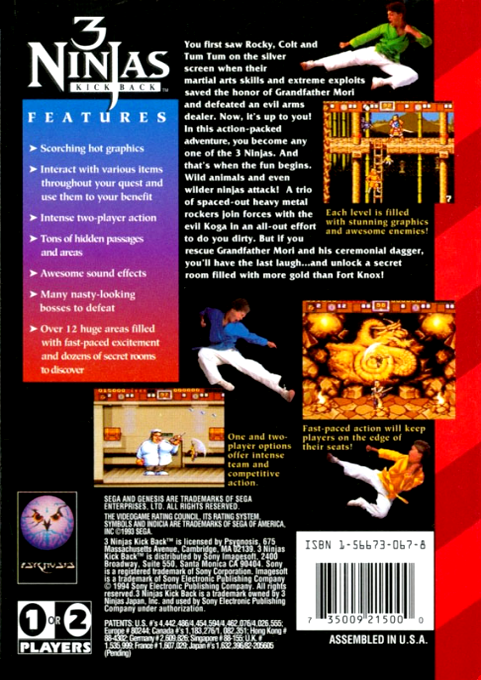 3 Ninjas Kick Back — Box back