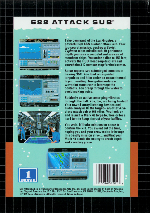 688 Attack Sub — Box back
