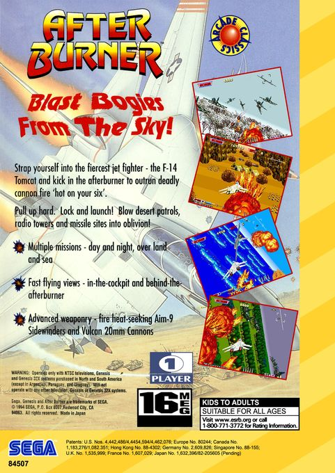 After Burner — Box back
