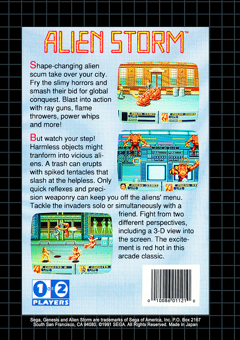 Alien Storm — Box back