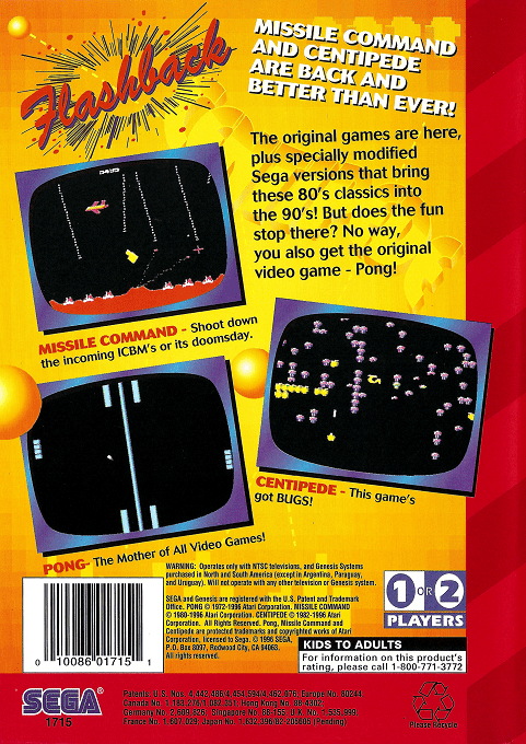 Arcade Classics — Box back